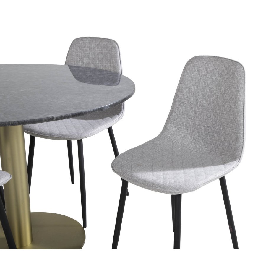 VENTURE DESIGN Polar Diamond spisestuestol - lys gr polyester og sort metall