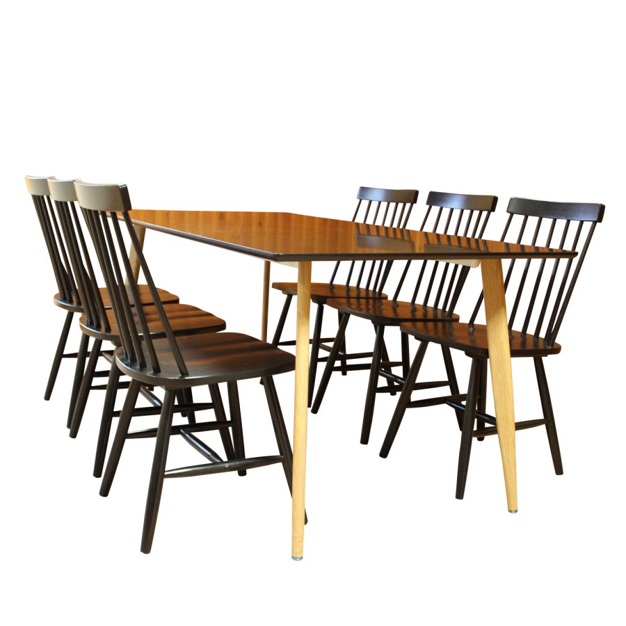 VENTURE DESIGN Lönneberga spisestuestol - svart gummitre