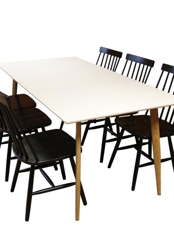 VENTURE DESIGN Lönneberga spisestuestol - svart gummitre