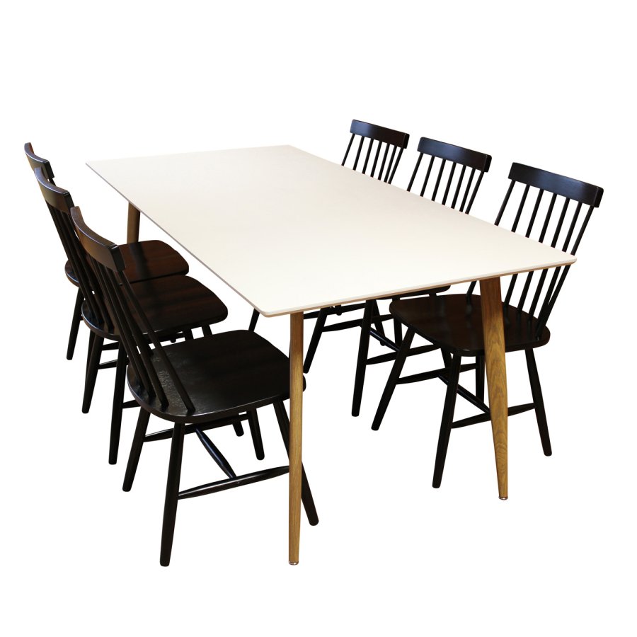 VENTURE DESIGN Lönneberga spisestuestol - svart gummitre