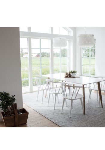VENTURE DESIGN Polar spisebord - hvit MDF og naturlig metall (180x90)