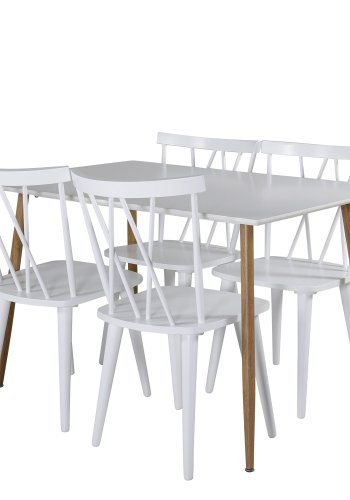 VENTURE DESIGN Mariannelund spisebordsstol - hvid gummitr