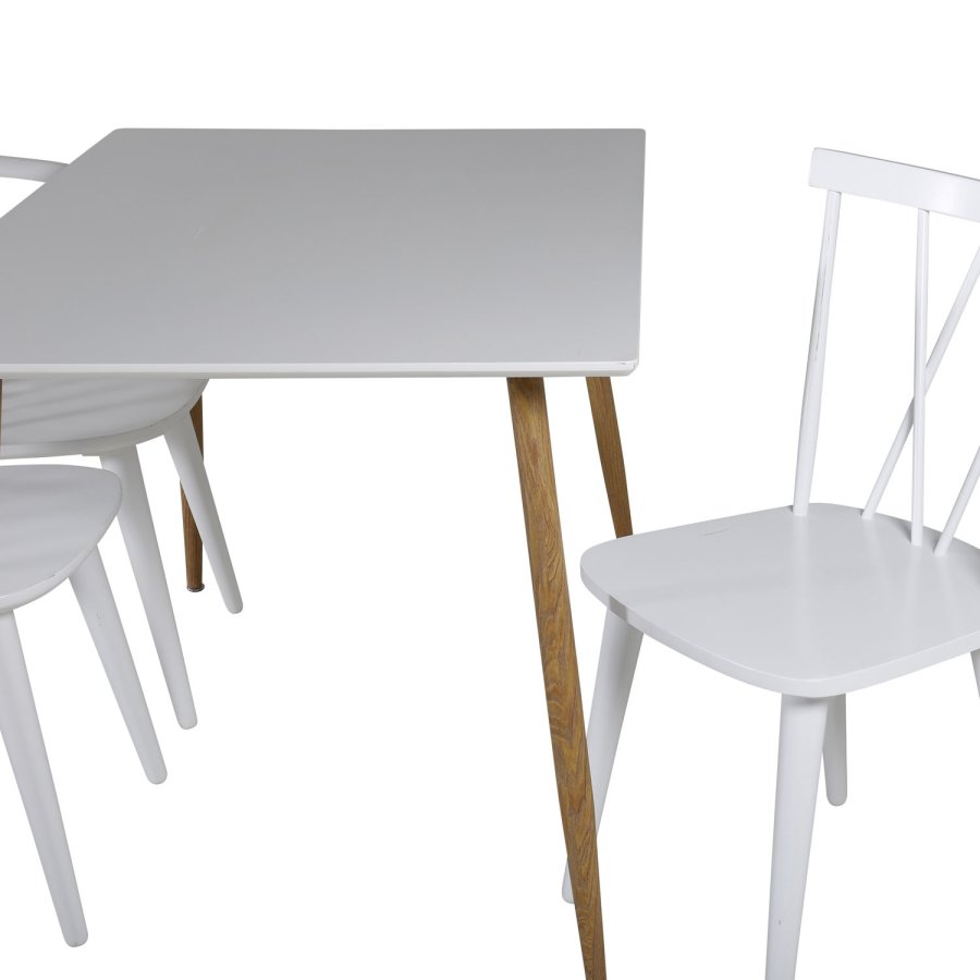 VENTURE DESIGN Mariannelund spisebordsstol - hvid gummitr