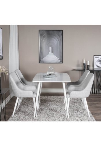 VENTURE DESIGN Polar spisebord - hvit MDF og hvitt metall (120x80)