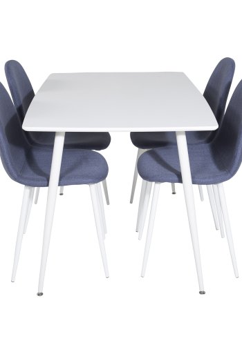 VENTURE DESIGN Polar spisebord - hvit MDF og hvitt metall (120x80)