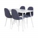 VENTURE DESIGN Polar spisestuestol - bl polyester og hvitt metall