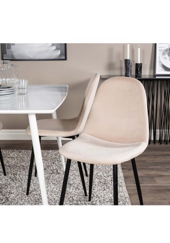 VENTURE DESIGN Polar spisebord - hvit MDF og hvitt metall (120x80)