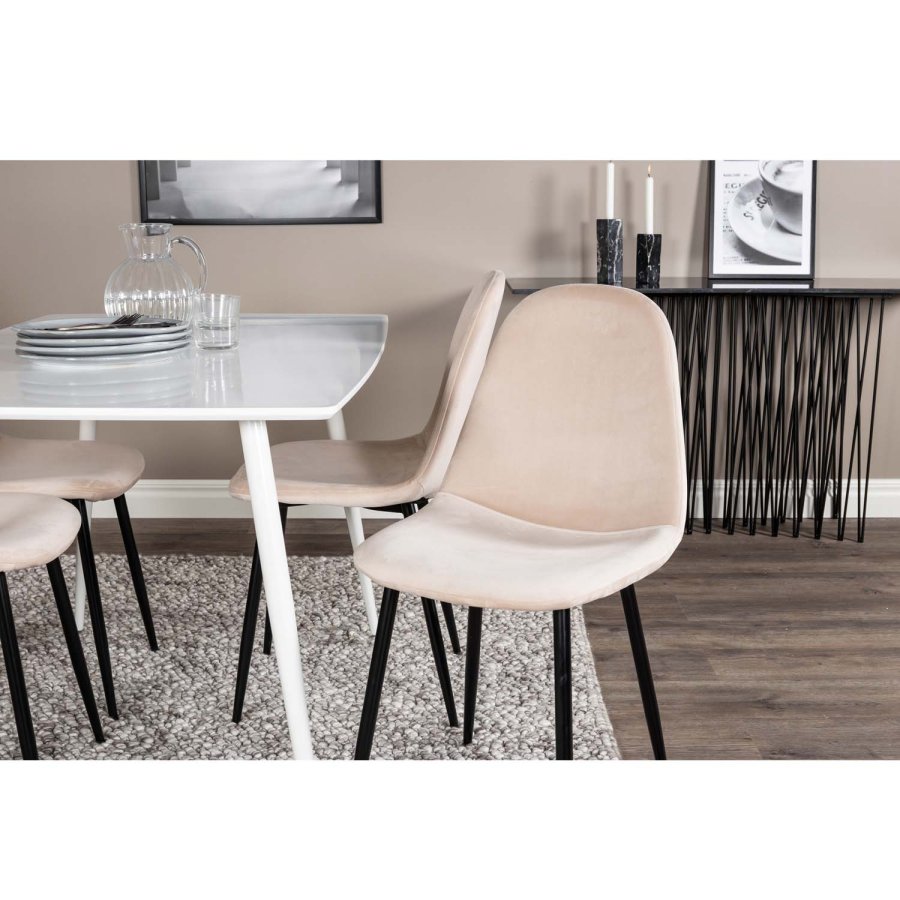 VENTURE DESIGN Polar spisebord - hvit MDF og hvitt metall (120x80)