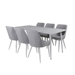 VD Polar spisebord-hvid MDF og hvid metal(180x90)