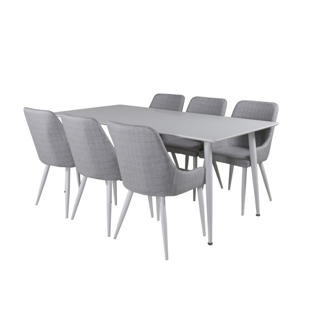 VD Polar spisebord-hvid MDF og hvid metal(180x90)