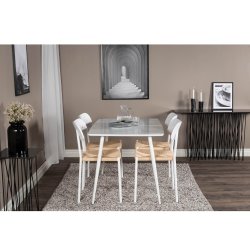 VD Polar spisebord-hvid MDF og hvid metal(180x90)