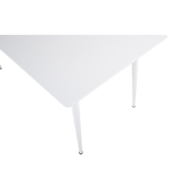 VD Polar spisebord-hvid MDF og hvid metal(180x90)