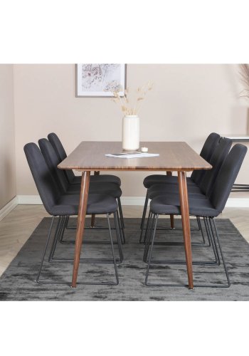 VENTURE DESIGN Polar spisebord - valnttbrun MDF og valnttbrunt metall (180x90)