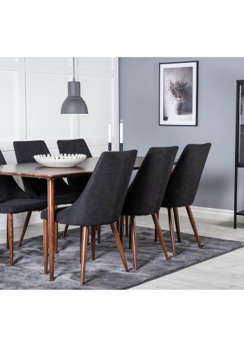 VENTURE DESIGN Polar spisebord - valnttbrun MDF og valnttbrunt metall (180x90)