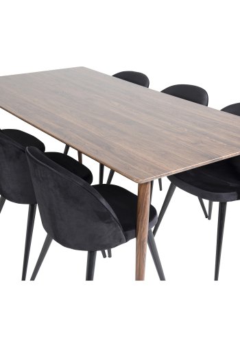 VENTURE DESIGN Polar spisebord - valnttbrun MDF og valnttbrunt metall (180x90)