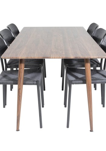 VENTURE DESIGN Polar spisebord - valnttbrun MDF og valnttbrunt metall (180x90)