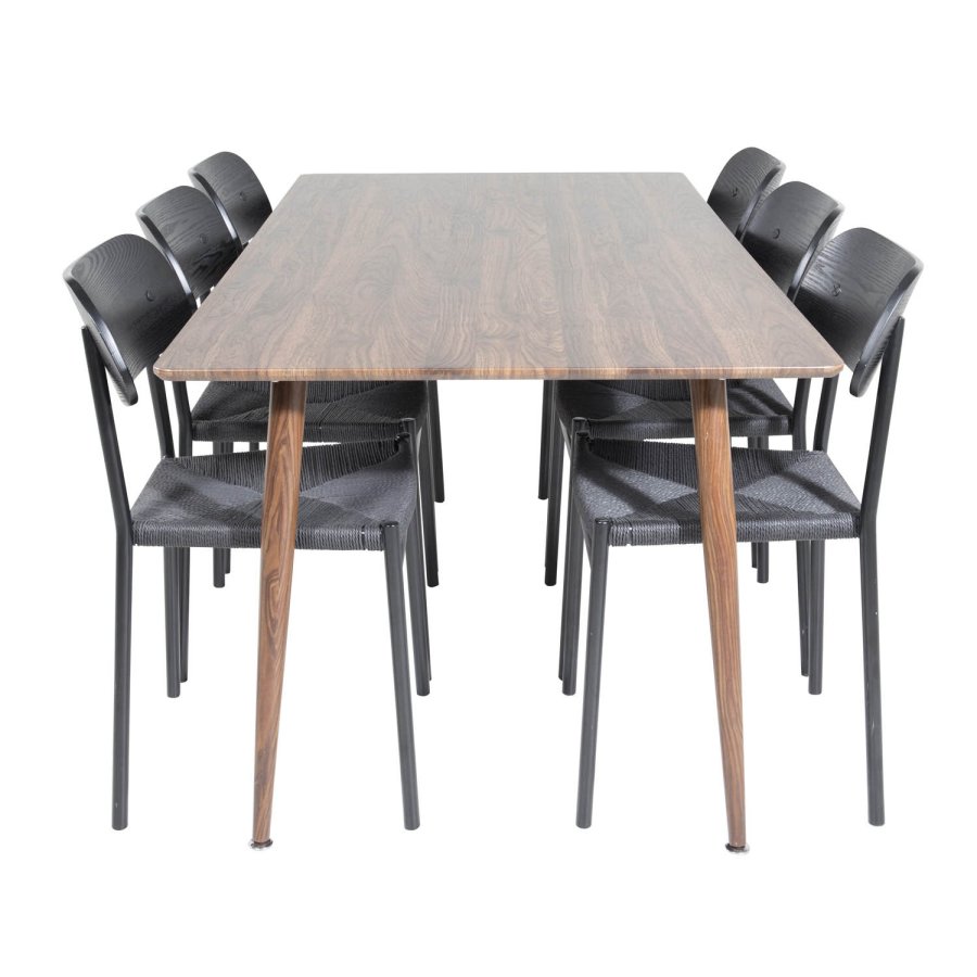 VENTURE DESIGN Polar spisebord - valnttbrun MDF og valnttbrunt metall (180x90)