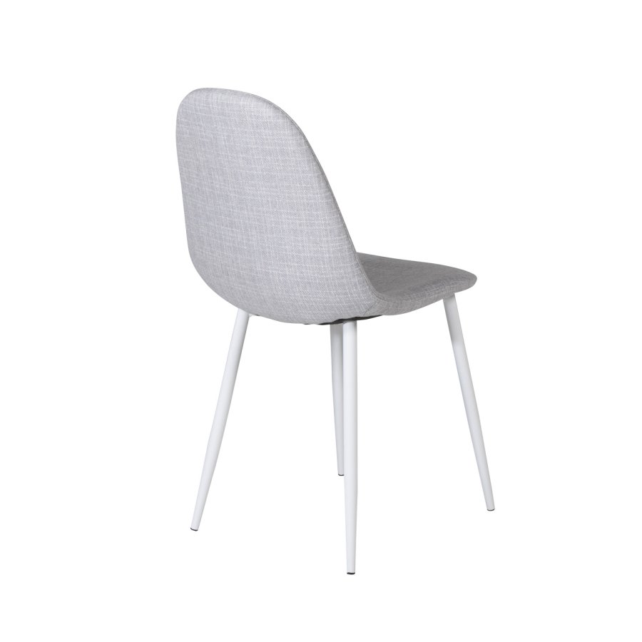 VENTURE DESIGN Polar spisestuestol - lys gr polyester og hvitt metall