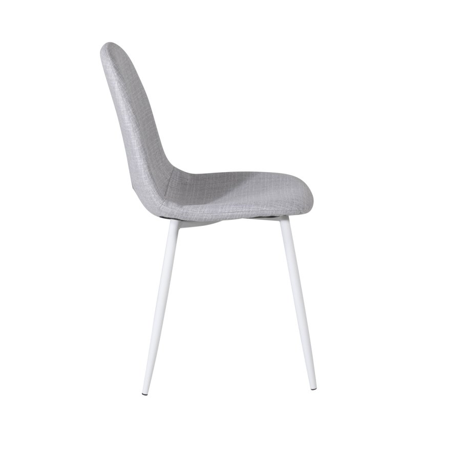 VENTURE DESIGN Polar spisestuestol - lys gr polyester og hvitt metall