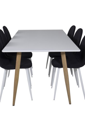 VENTURE DESIGN Polar spisestuestol - svart polyester og hvitt metall