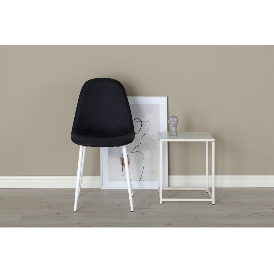 VENTURE DESIGN Polar spisestuestol - svart polyester og hvitt metall