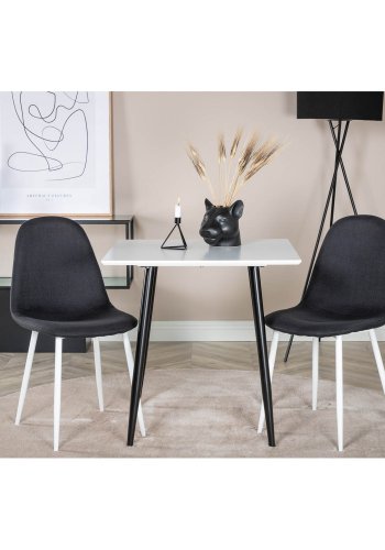 VENTURE DESIGN Polar spisestuestol - svart polyester og hvitt metall