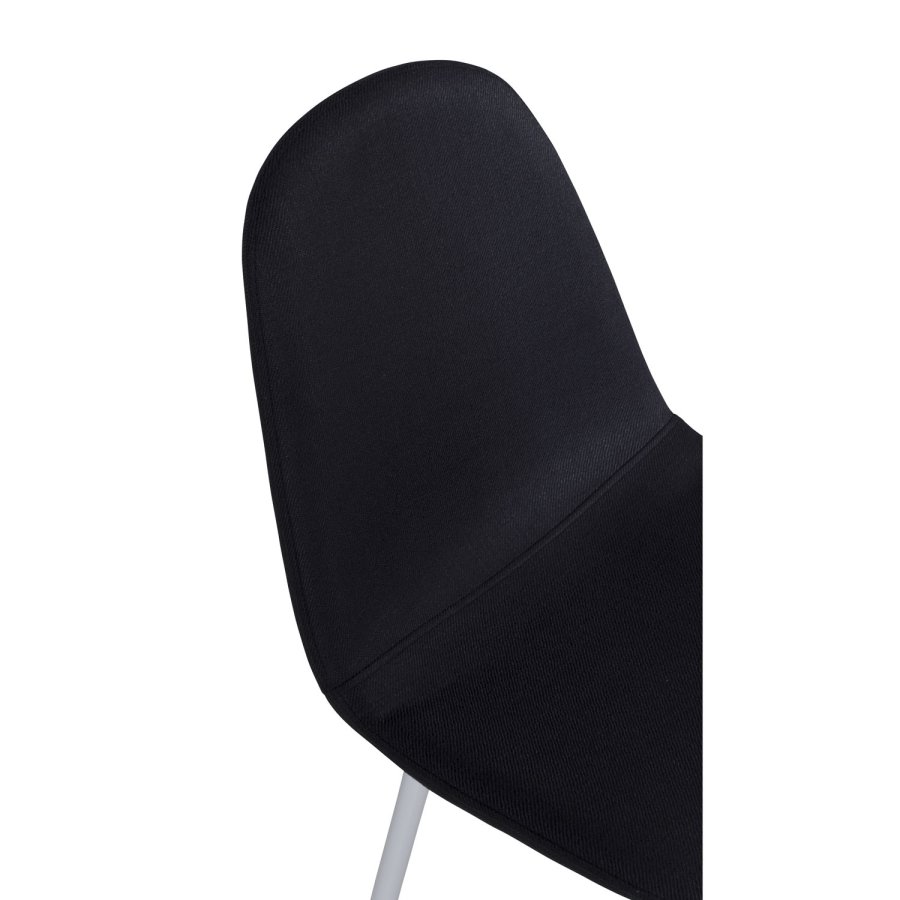 VENTURE DESIGN Polar spisestuestol - svart polyester og hvitt metall