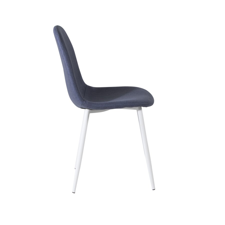 VENTURE DESIGN Polar spisestuestol - bl polyester og hvitt metall
