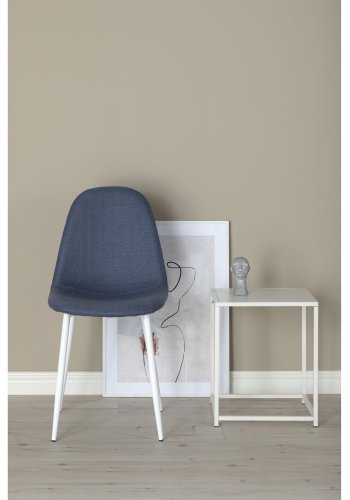 VENTURE DESIGN Polar spisestuestol - bl polyester og hvitt metall