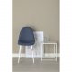 VENTURE DESIGN Polar spisestuestol - bl polyester og hvitt metall