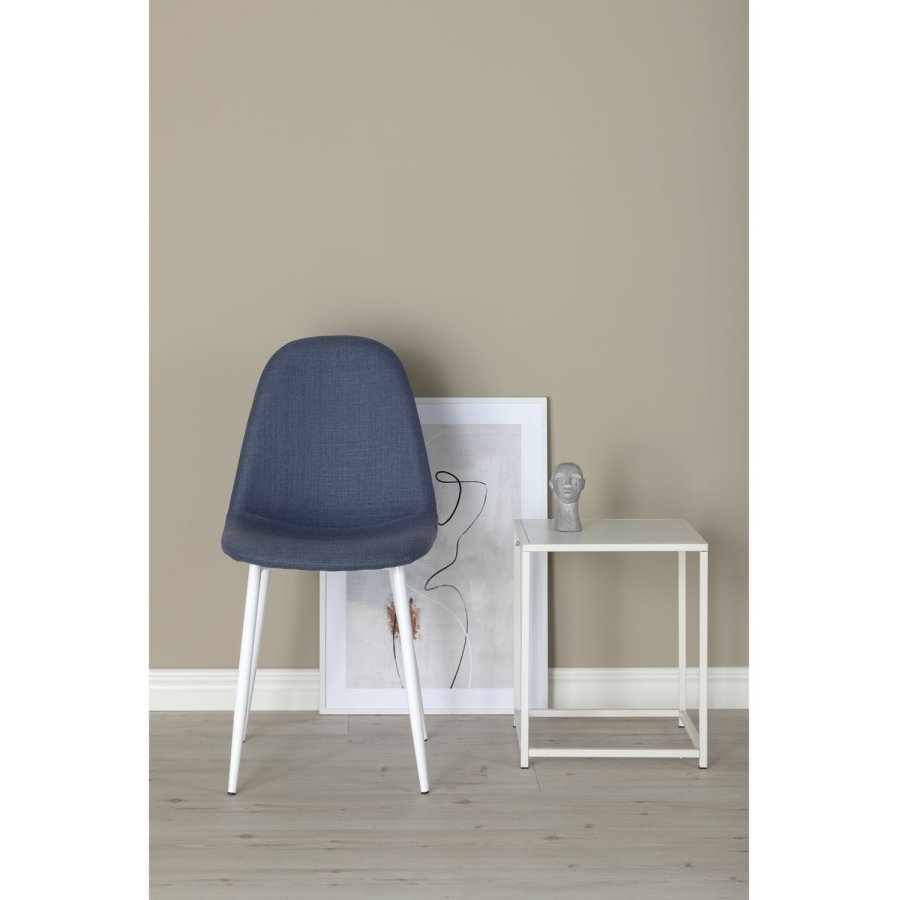 VENTURE DESIGN Polar spisestuestol - bl polyester og hvitt metall