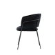 VENTURE DESIGN Selma spisebordstol, med armlener - svart polyesterflyel og sort stl