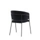 VENTURE DESIGN Selma spisebordstol, med armlener - svart polyesterflyel og sort stl