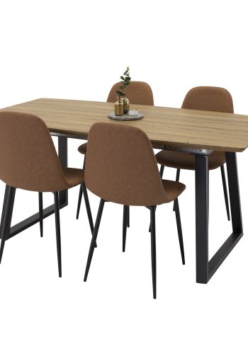 VENTURE DESIGN Polar spisestuestol - brun PU og metall