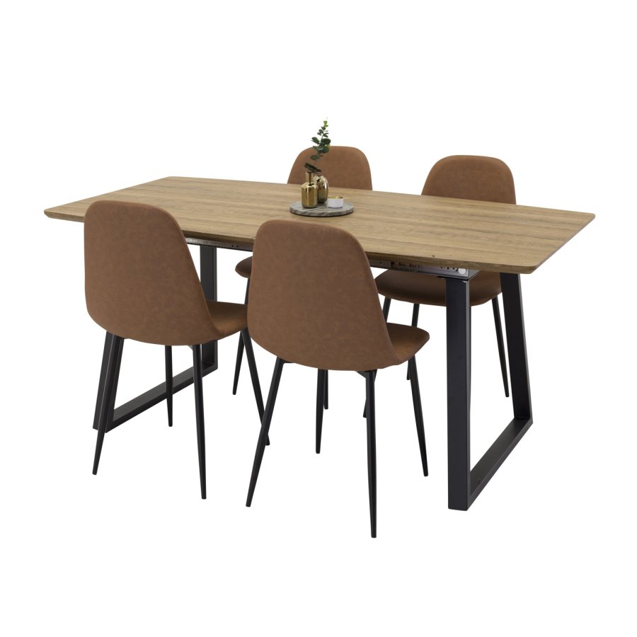 VENTURE DESIGN Polar spisestuestol - brun PU og metall