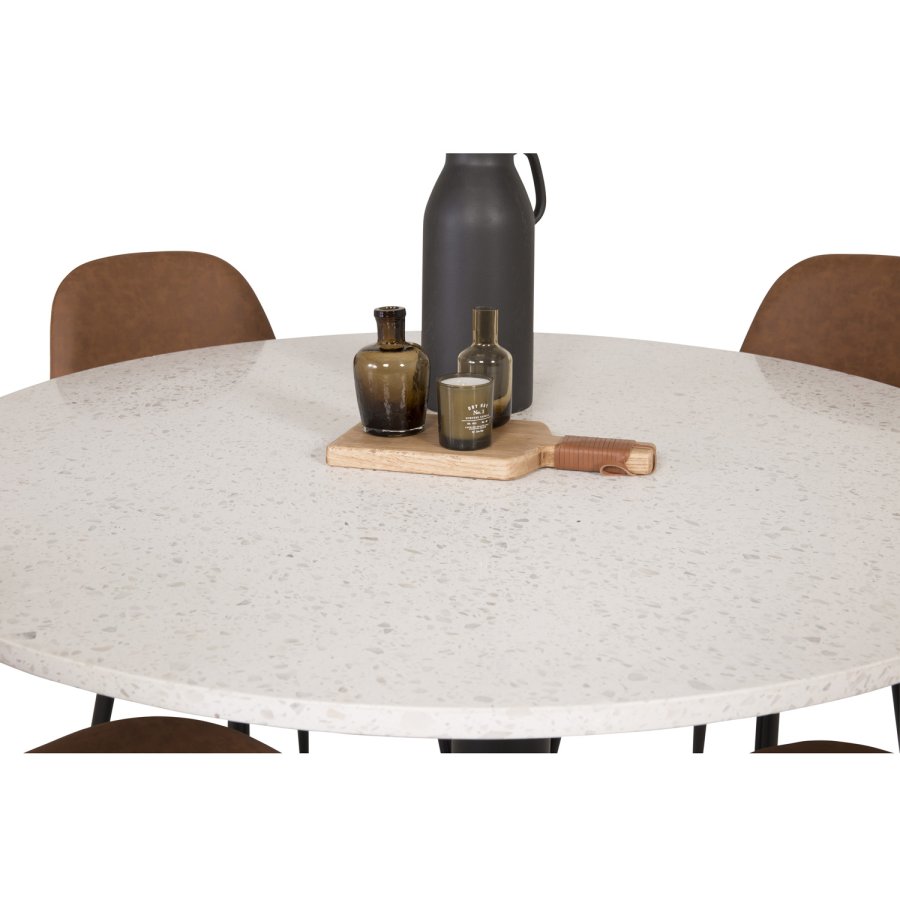 VENTURE DESIGN Polar spisestuestol - brun PU og metall