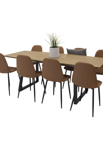 VENTURE DESIGN Polar spisestuestol - brun PU og metall