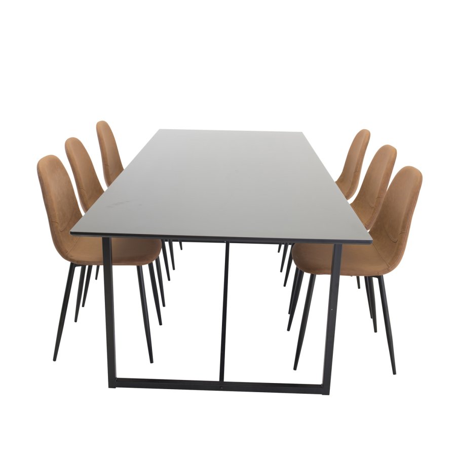 VENTURE DESIGN Polar spisestuestol - brun PU og metall