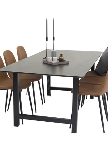 VENTURE DESIGN Polar spisestuestol - brun PU og metall