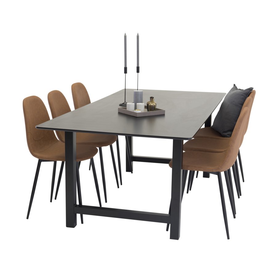 VENTURE DESIGN Polar spisestuestol - brun PU og metall