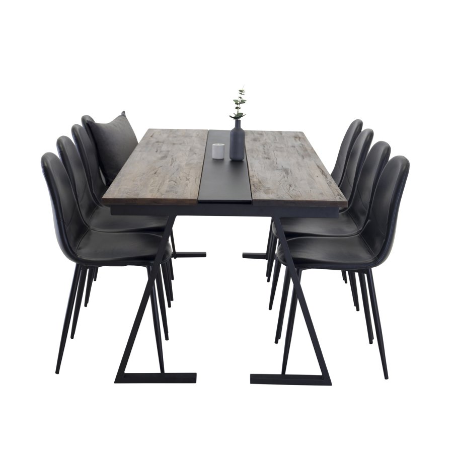 VENTURE DESIGN Polar spisestol - svart PU og metall