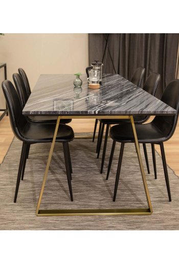 VENTURE DESIGN Polar spisestol - svart PU og metall