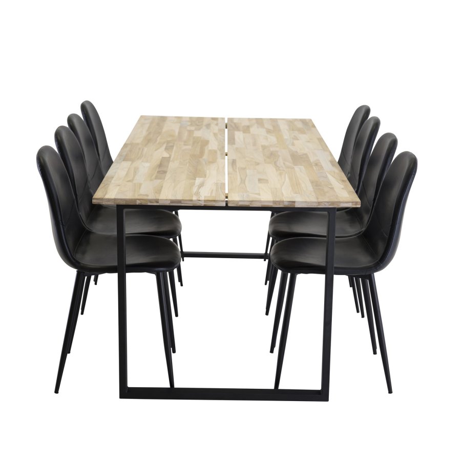 VENTURE DESIGN Polar spisestol - svart PU og metall