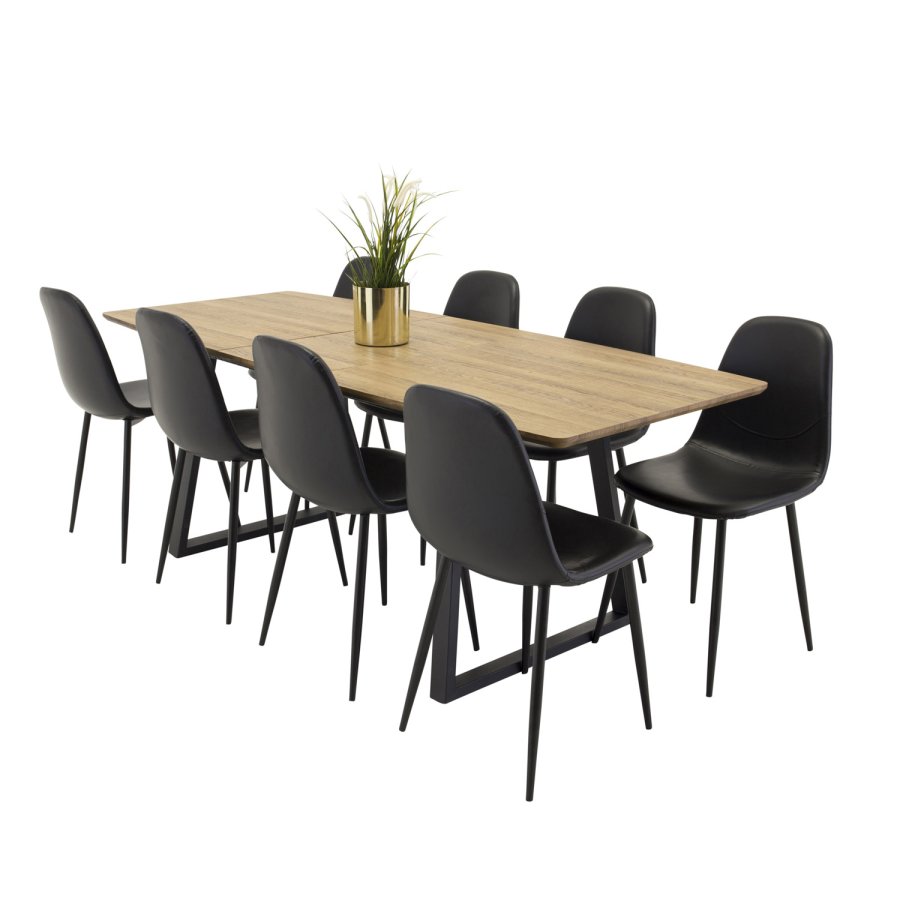 VENTURE DESIGN Polar spisestol - svart PU og metall