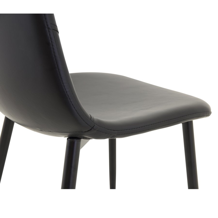 VENTURE DESIGN Polar spisestol - svart PU og metall