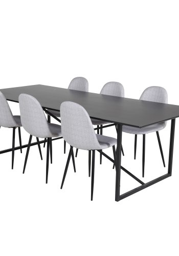 VENTURE DESIGN Polar spisestuestol - lys gr polyester og sort metall