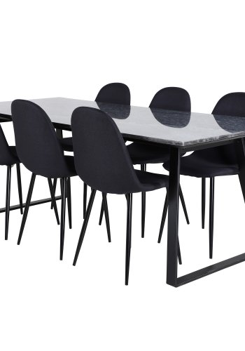 VENTURE DESIGN Polar spisestuestol - svart polyester og sort metall