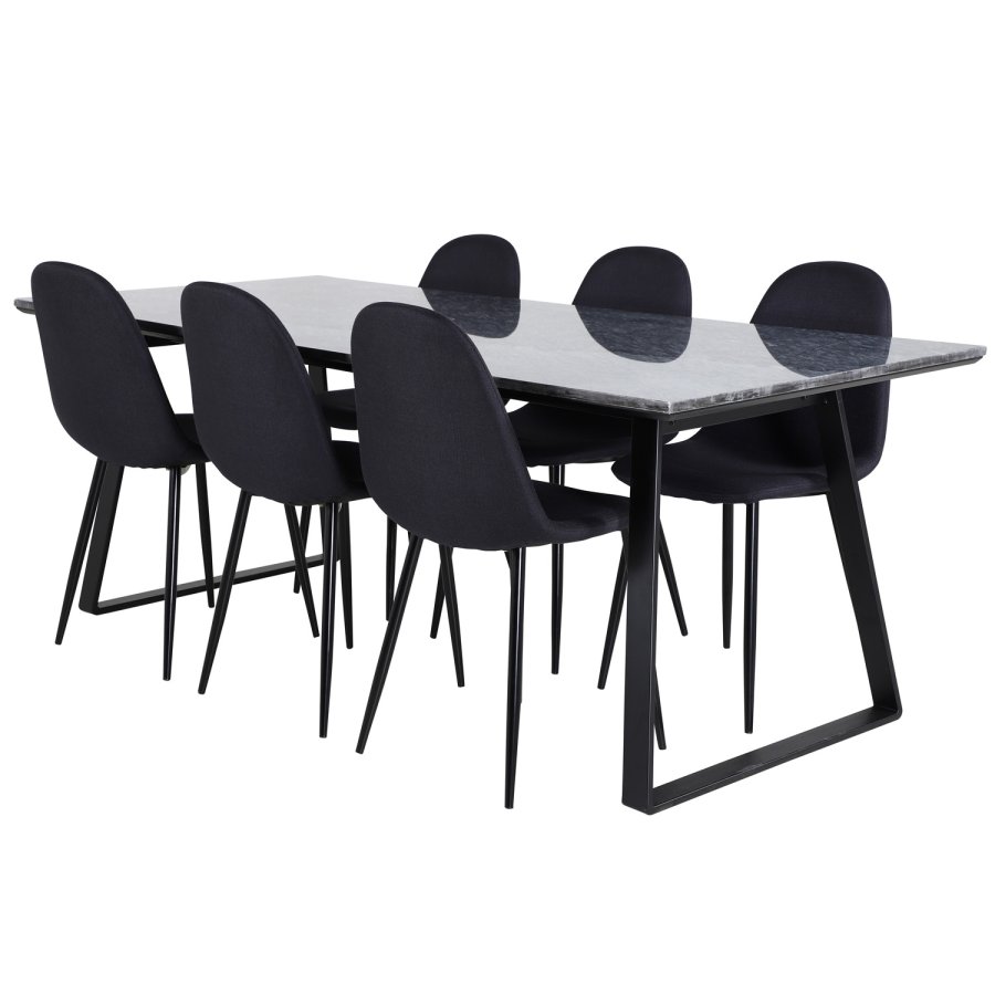 VENTURE DESIGN Polar spisestuestol - svart polyester og sort metall