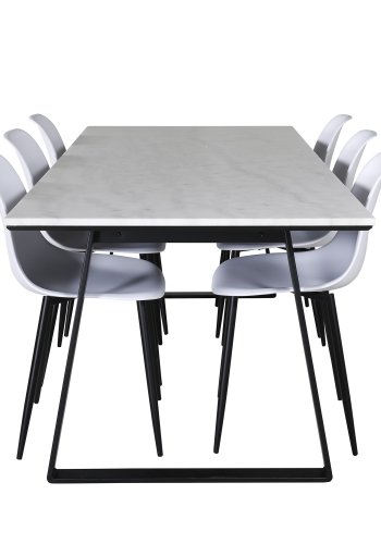 VENTURE DESIGN Polar Plastic spisestuestol - hvit plast og sort metall