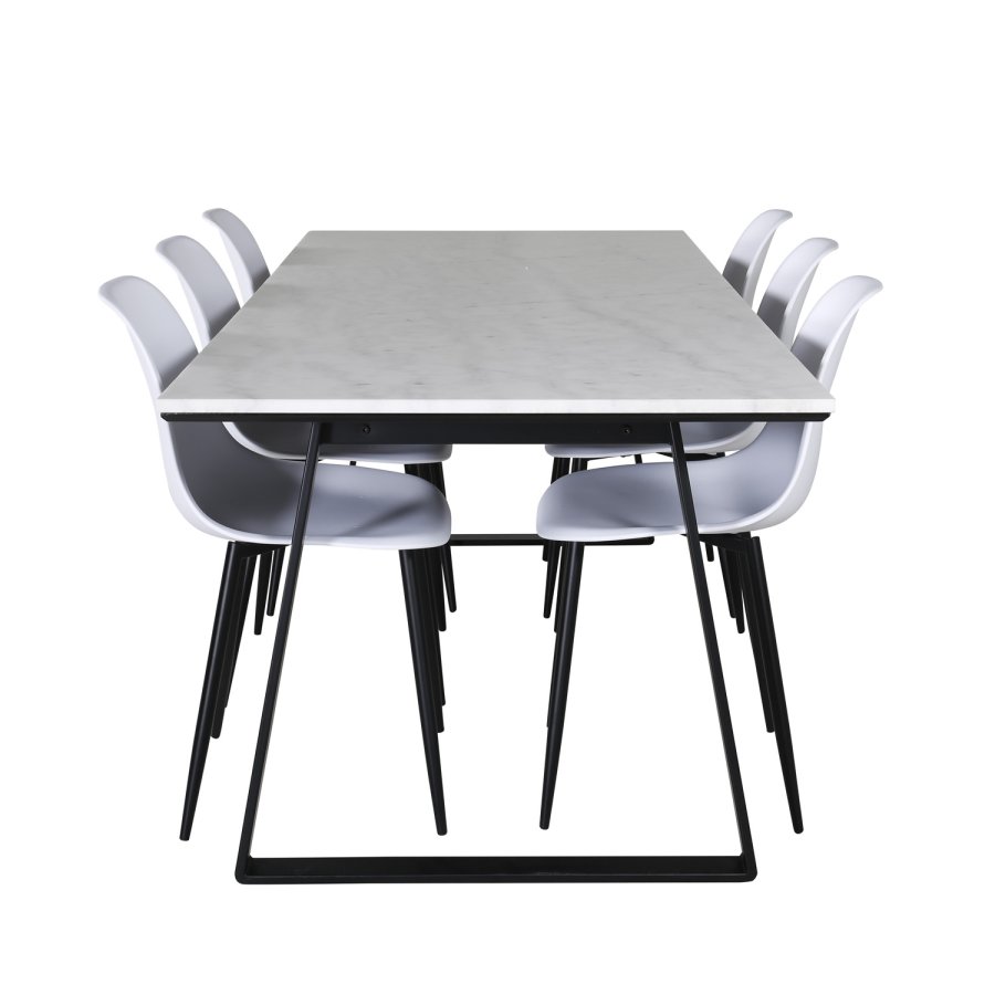 VENTURE DESIGN Polar Plastic spisestuestol - hvit plast og sort metall